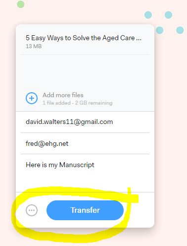 Self publishing author upload manuscript files step 3